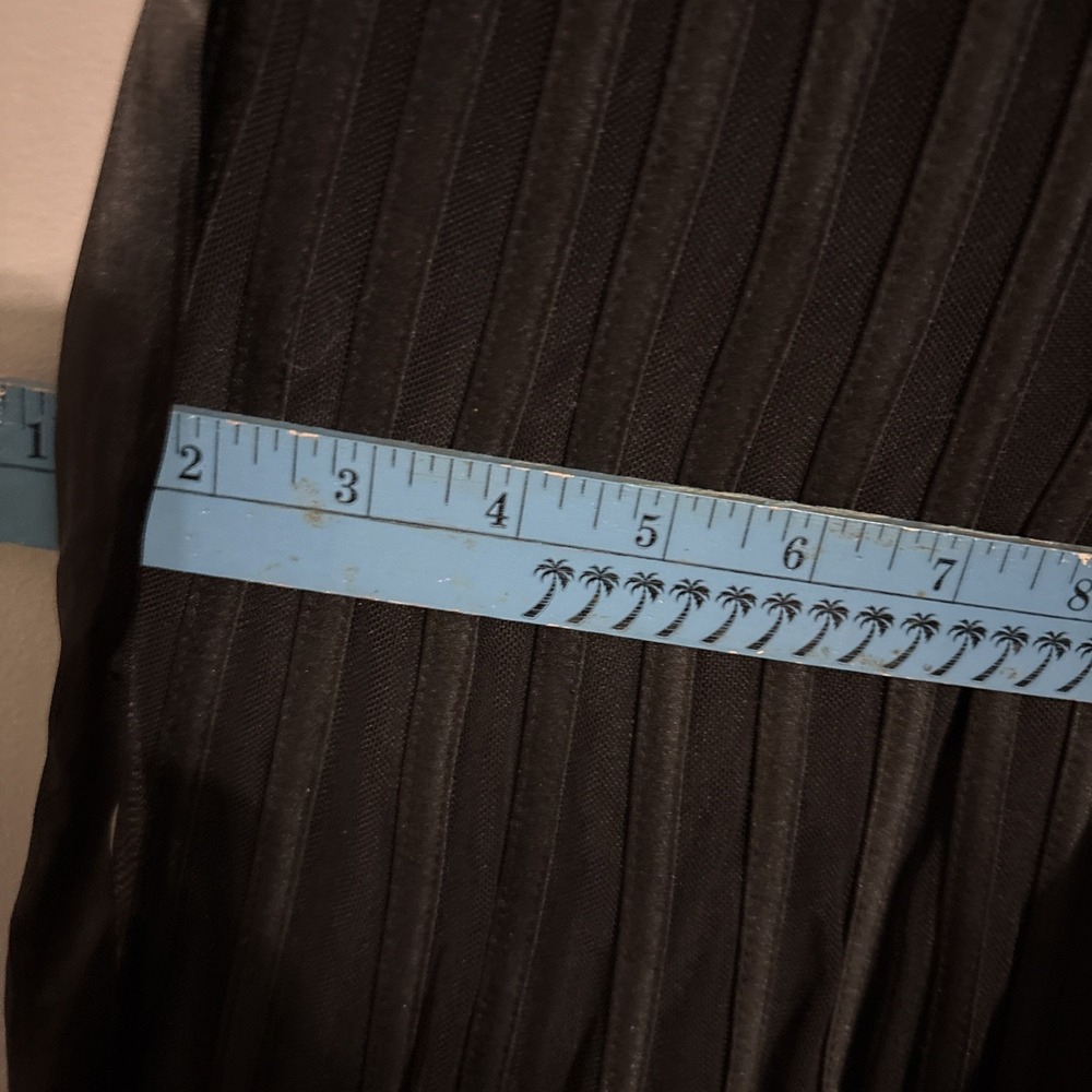 JS Collections Black‎ Tulle Striped Sleeveless Midi Holiday Party Dress Size 10 - Picture 12 of 13